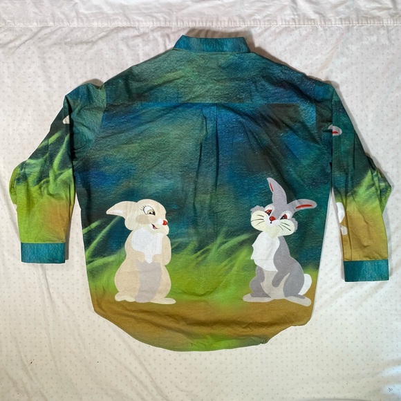 Rochambeau Yves Scherer Button Up Long Sleeve Shirt Disney Thumper RARE - Picture 2 of 11